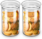 ZENS 37oz Glass Jars Set of 2, Clear Glass Kitchen Canisters with Airtight Lids, Wide Mouth Glass Storage Containers for Cereal, Coffee Beans, Loose Tea