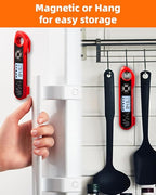 Brigii Meat Thermometer, Instant Read Digital Thermometer-Waterproof/Backlight, 43in Extended Probe and Folding Probe, Oven-Safe Design, Kitchen Food Thermometer for Deep Fry, Grilling, BBQ