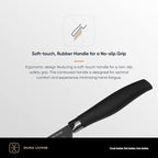 DURA LIVING Chef Knife, 8 Inch Nonstick Titanium Plated Stainless Steel Ultra Sharp Blade, With Ergonomic Comfort Grip Handle Chef's Cooking Knife, With Matching Sheath