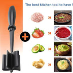 8Pcs Meat Masher, Nylon Nonstick Ground Beef Chopper with 5 Curved Blades & Ergonomic Non-Slip Handle, Heat-Resistant Potato Masher for Kitchen
