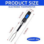 Digital Meat Thermometer Fork, Fast Read Grill Thermometer with LED Display and Stainless Steel Probes,Kitchen Probe with Long Fork,Suitable for Steak Chicken Pork Turkey Hot Grilled Food