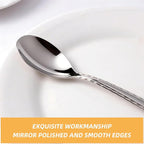 16 Pieces Heavy Duty Teaspoons Set,Tea Spoons Silverware,Food Grade Stainless Steel Dessert Spoons,Mirror Polished and Dishwasher Safe