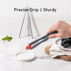 carrotez Mini Silicone Toaster Tongs, Anti-Slip,Non-Scratch Mini Tongs 7 Inch - Modern Grey