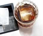 Silicone Ice Cube Trays Large for Whisky(2.5-Inches) - Whiskey Ice Cube Mold, With Easy Release Ice Cubes for Whiskey and For Cocktail,Food Grade (Black 1 Tray)