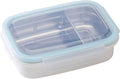 Innobaby Keepin' Fresh Stainless Steel Divided Bento Snack Box with Lid for Kids and Toddlers, Removable Divider, BPA Free, 19 oz, Aqua