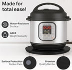 Ibyx Elegant Round Sliding Tray for Your Pressure Cooker, Air Fryer & Heavy Kitchen Appliances - Sturdy, Slides Easily from Under The Cabinet (Black, 13”)
