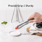 carrotez Mini Silicone Toaster Tongs, Anti-Slip,Non-Scratch Mini Tongs 7 Inch - Gray