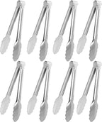 8 Pack Serving Tongs XEVOM Kitchen Tongs,Buffet Tongs, Stainless Steel Food Tong Serving Tong,small tongs (9inch)