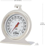 CDN High Heat Oven Thermometer | ProAccurate® | NSF Certified | 100-750°F Range | For Broiling, Roasting, High-Temp Cooking | Lab Glass Lens | POT750X