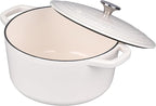 Enameled Cast Iron Dutch Oven Pot with Lid, for Bread Baking, Round Bread Oven- include Sourdough Bread Baking Supplies Set, 4.5QT, White