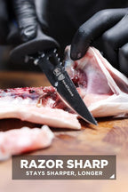 Dalstrong Fillet Knife-Night Shark Series 4.7” Flexible Fish Knife for Filleting and Cleaning -High Carbon Steel-Titanium Coated Blade-Sharp Kitchen Knife-Polypropylene Handle-w/Sheath-NSF Certified