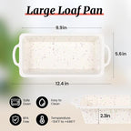 CAKETIME Silicone Loaf Pan with Metal Frame, Nonstick 10 x 4.8 x 2.3 inch Silicone Bread Pan for Baking Homemade Loaf, Bread, Meatloaf, Cake, Sandwich BPA Free