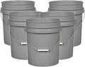 House Naturals 5 Gallon Premium HPDE Plastic Bucket - Made in USA Food Grade Storage Container, BPA Free All Purpose Pail (5, Gray)
