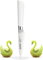 3.5 Inch Paring Knife – German Stainless Steel, Ergonomic Ivory White Handle, Minimalist Small Kitchen Knife for Peeling & Cutting, Ideal Gift for Chefs, Cooks
