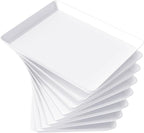 Lifewit Plastic Serving Tray for Party Supplies, 16" x 12" White Trays for Serving Food, Reusable Large Platter for Buffet, Fruit, Dessert, Snack, Veggie, Kitchen and Outdoor Use, Rectangle, 8 Pcs
