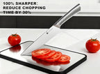 Livtek Knife Set with Block - Kitchen Knife Set German High-Carbon Stainless Steel with Built-in Sharpener - Full Tang Ergonomic Handle - Anti-Rust & Ultra Sharp - 15-Piece Set, Galaxy Series
