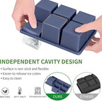 Large Ice Cube Tray for Whiskey: FDDBI Big Square Ice Cube Maker for Cocktail - 3Pack Silicone Old Fashioned Ice Cube Trays - 2inch Huge Cubed Ice Trays for Whisky