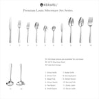 KEAWELL Premium 4-Piece Louis Dinner Fork, 18/10 Stainless Steel, Set of 4, Fine Fork Set with Squared Edge, Dishwasher Safe (8.3 inches)