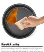 Round Cake Pans, 4 Pack 9" Nonstick Baking Cake Pans Circle Cake Pan For Birthday Wedding Christmas, Steaming Serving (Black)