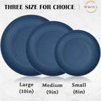 Wrova Wheat Straw Plates - 9 Inch Unbreakable Dinner Plates Set of 8 - Dishwasher & Microwave Safe Plastic Plates Reusable - Lightweight Plates for kitchen,camping (Colorful Series)