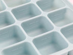 Baby Food Storage Silicone Cubes with Clip-On Lid Freezer Tray Baby Food Soups Purees Ice Safe Design Made in Korea (12cubes 1.5oz, Celadon Green Set of 2)
