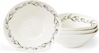 Portmeirion Sophie Conran Lavandula Cereal Bowls, Set of 4 – Ripple Design Floral Porcelain Serving Bowls for Soup, Salad, Dessert & Ice Cream – Stackable Lavender 7.5-Inch Everyday Dinnerware