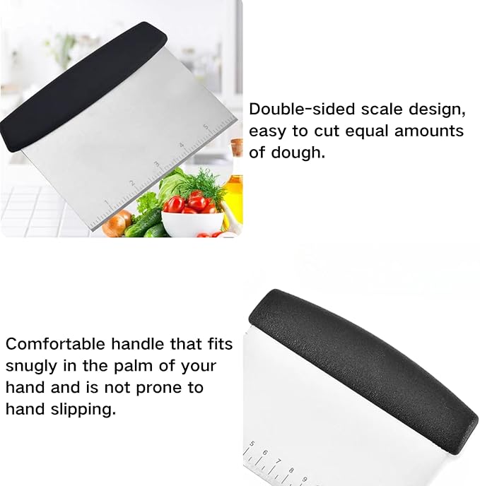 Large Number Cookie Cutter Set with Dough Scraper&Chopper-9 Piece-3.25 Inch-Number 0-8-Birthday Cookie Cutter Shape for Baking-Stainless Steel Kitchen Utensil