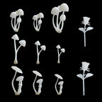 Woohome 11 PCS Jewelry Making Supplies Resin Mould, Mini Mushroom Casting Moulds, 3D Filler Art Craft Supplies Epoxy Moulds for Art Crafts DIY