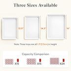 Lifewit Plastic Serving Tray for Party Supplies, 16" x 12" White Trays for Serving Food, Reusable Large Platter for Buffet, Fruit, Dessert, Snack, Veggie, Kitchen and Outdoor Use, Rectangle, 4 Pcs