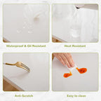 42 x 66 Inch Clear Table Cover Protector, Clear Table Protector for Dining Room Table, 1.5mm Plastic Table Cover, Waterproof Table Pad for Kitchen, Office
