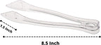 PARTY BARGAINS 8.5 Inches Plastic Serving Tongs, 24 Pack, Premium Quality & Heavy-Duty Clear Plastic Tongs for BBQ, Salads, Grilling, Buffets, & Kitchen