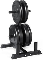CAP Barbell 2-Inch Olympic Bumper Plate Weight Set with 6 Post Rack | 100-370 lbs | Multiple Options