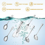 Serving Utensils Set for Partie, Silver Stainless Steel Metal Serveware Large Serving Spoons, Slotted Spoons, Forks, Tongs, Soup and Skimmer Spoon, Cake Server for Buffet, Catering, Entertaining 15pcs
