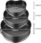 Heart Springform Cake Pan Set of 3 Non Stick Durable Cake Baking Pans with Removable Bottom Cake Molds for Baking