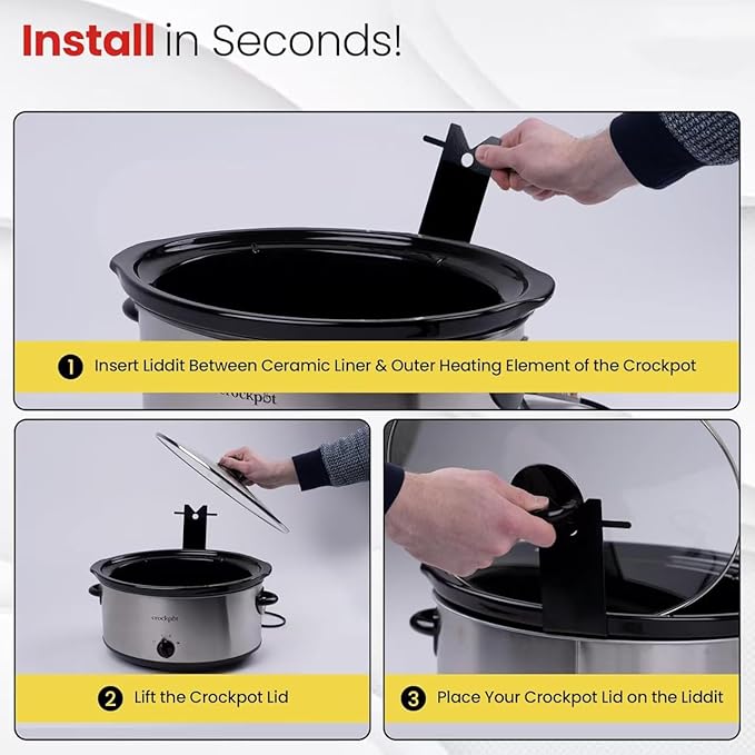Slow Cooker Lid Holder Compatible with Crock-Pot, Space Saving Stand for Clean Kitchen and Convenient Cooking