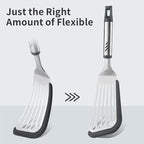 Fish Spatula for Nonstick Cookware, Stainless Steel Slotted Spatula with Silicone Edge, Flexible Metal Turner for Cooking, Flipping, Frying, 12.6" Egg Flipper Utensils, Heat Resistant Handle