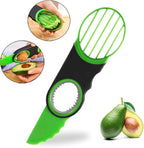 Generic Stainless Steel Avocado Slicer, Corer, and Paring Knife Combo: 3-in-1 Tool - Dishwasher Safe & Heavy Duty, Small, Green