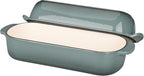Enameled Cast Iron Loaf Pan with Lid, Dutch Oven Bread pan for Homemade Sourdough Bread Baking, 12.5x5.5 inch, 5qt, Slateblue