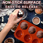 6 Holes Medium Semi Sphere Silicone Molds, 2 Packs Half Sphere Silicone Baking Molds for Making Chocolate, Cake, Jelly, Dome Mousse