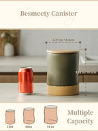 Besmeety Canisters Sets for the Kitchen, 74 oz Flour Sugar Storage Containers, Ceramic Kitchen Canisters for Countertop with Airtight Lids