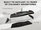 Livtek Knife Set with Block - Kitchen Knife Set German High-Carbon Stainless Steel with Built-in Sharpener - Full Tang, Triple-Rivet Ergonomic Handle - Holiday Gift Idea - 15-Piece, Falcon Series.