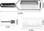 Cheese Grater with Non-Slip Handle, Lemon Zester, Extra Coarse Grater, 12in x 2.5in
