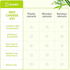 Bamboo Utensils with Napkin-58 Pack Individually Wrapped (6.7" 58 Forks 58 spoons 58 Knives 58 Napkins) Disposable Bamboo Cutlery Travel Set Compostable Biodegradable Fork Knife Spoon and Napkin