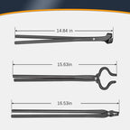 Blacksmith Tongs Set - V-Bit Blade, Flat, and Assembled Tongs for Knife Making, Blacksmithing, and Bladesmithing (3PCS Steel Forge Tongs)