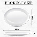 Dandat 36 Pcs Large Serving Platters Oval Trays White Plates Serving Dish for Wedding Party Restaurant Home Steak, Taco, Sushi, Appetizer, Cake (12 Inch)