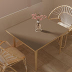 Table Protector for Dining Room Table - Can Be Used On Both Sides Waterproof and Easy to Clean Good Flatness Used for Dining Table(Mud Color+Champagne Gold 54x54)