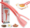Silicone Egg Flipper Spatula Tongs (Set of 1) – Non-Stick 2-in-1 Grip & Flip Kitchen Tongs for Pancakes, Fish, Eggs, and More – Heat Resistant Cooking Tool (Red)
