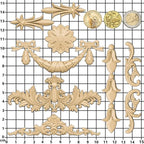 Silicone Mold for Polyclay Air Dry Clay Plaster Crafts Rococo Bow Swag