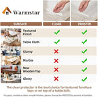 Warmstar Clear Table Cover Protector 60 x 60 Inch,1.5mm Thick Plastic Table Cover Rectangle,PVC Clear Table Protector,Desk Protector Mat for Kitchen, Dresser, Writing Desk，Dining Room Table