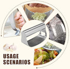 Stainless Steel Garlic Press, 2026 Upgrade Garlic Press Rocker Heavy Duty Stainless Steel Garlic Mincer, Heavy Garlic Chopper with Peeler And Cleaning Brush (No Corkscrew)